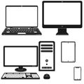 Vector design of Silhouette of Laptop Computer tablet smartphone