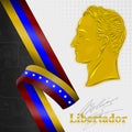 Vector design, simon bolivar liberator of venezuela