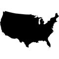 Vector design of simple United States map silhouette Royalty Free Stock Photo