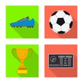 Isolated object of soccer and gear logo. Collection of soccer and tournament vector icon for stock. Royalty Free Stock Photo