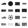 Isolated object of soccer and gear logo. Collection of soccer and tournament vector icon for stock. Royalty Free Stock Photo