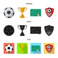 Vector design of soccer and gear icon. Set of soccer and tournament vector icon for stock.