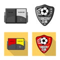 Vector design of soccer and gear icon. Set of soccer and tournament stock vector illustration. Royalty Free Stock Photo