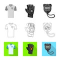 Isolated object of soccer and gear logo. Collection of soccer and tournament vector icon for stock. Royalty Free Stock Photo