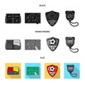 Isolated object of soccer and gear logo. Collection of soccer and tournament vector icon for stock. Royalty Free Stock Photo