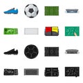 Isolated object of soccer and gear symbol. Set of soccer and tournament vector icon for stock. Royalty Free Stock Photo