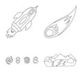 Vector design of space and galaxy logo. Set of space and travels vector icon for stock.