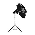 Vector design of spotlight and lamp logo. Graphic of spotlight and umbrella vector icon for stock. Royalty Free Stock Photo