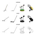 Vector design of and stick icon. Collection of and golf stock vector illustration. Royalty Free Stock Photo