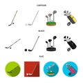 Vector design of and stick icon. Collection of and golf stock vector illustration. Royalty Free Stock Photo