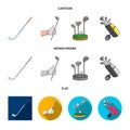 Vector design of and stick icon. Set of and golf stock vector illustration. Royalty Free Stock Photo