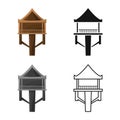 Vector design of stilts and wood icon. Collection of stilts and patio stock vector illustration.