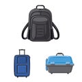 Isolated object of suitcase and baggage icon. Set of suitcase and journey stock vector illustration. Royalty Free Stock Photo