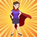 Super Mom cartoon character standing Royalty Free Stock Photo