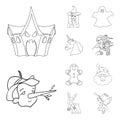 Vector design of tale and character symbol. Collection of tale and cute vector icon for stock.