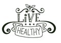 Vector design template with hand-lettering text - live healthy