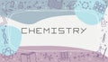 Vector design templates for Chemistry in simple modern style with line school elements Royalty Free Stock Photo