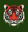 Tiger Head Lino Art Stencil Decorative Sticker Logo