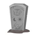 Vector design of tombstone and stone sign. Web element of tombstone and gravestone stock vector illustration.