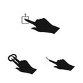 Vector design of touchscreen and hand icon. Set of touchscreen and touch stock vector illustration. Royalty Free Stock Photo