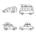 Isolated object of transport and drive logo. Collection of transport and trailering stock vector illustration.