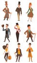 Vector design victorian people.