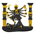 Vintage statue of Indian Goddess Kali sculpture engraved on stone Royalty Free Stock Photo