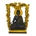 Vintage statue of Indian Lord Buddha sculpture one of avatar from the Dashavatara of Vishnu engraved on stone