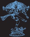 Vector design of Vintage statue of Indian Lord Shiva Nataraja sculpture. It is a depiction of the Hindu god Shiva as the divine