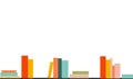 Vector design of wall shelves with various books. Time to read. A set of books, literature, dictionaries, notebooks and