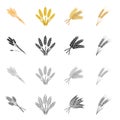 Isolated object of wheat and stalk logo. Collection of wheat and grain vector icon for stock.