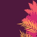 Vector design with yellow, pink monstera and jungle leaves. Modern template for wallpaper, invitations, prints, cards, posters.