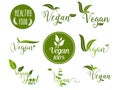 Vegan Design label Set Vector designer elements set collection Royalty Free Stock Photo