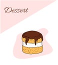 Dessert flyer template. Cakes card illustration for design and web