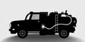 Vector detailed silhouette of fuel carrier truck