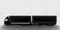 Vector detailed silhouette of truck with a trailer Royalty Free Stock Photo