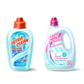 Vector detergent, cleaner ad bottle mockup set