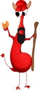 Vector Devil Creature Holding Fire Royalty Free Stock Photo