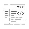 Vector DevOps icons. Editable stroke. Software development and IT operations symbols Test release monitor operate deploy plan code