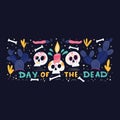 Day of the Dead or Mexico Halloween greeting card, invitation Royalty Free Stock Photo