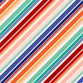 Vector diagonal colorful stripes pattern. Simple seamless background texture Royalty Free Stock Photo