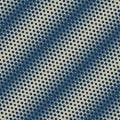 Vector diagonal halftone texture. Blue and gold geometric seamless pattern Royalty Free Stock Photo