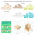 Vector diagonal handled carry cardboard gift box templates set Royalty Free Stock Photo