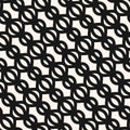 Vector diagonal mesh seamless pattern. Black and white texture of lattice, net Royalty Free Stock Photo