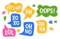 Vector Dialog Speech Bubbles. Graphical Elements Used In Comics, Cartoons, Or Digital Communication And Display Words