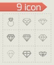 Vector diamond icons set