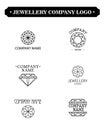 Vector diamond logo set. Royalty Free Stock Photo