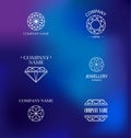 Vector diamond logo set. Royalty Free Stock Photo