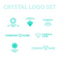 Vector diamond logo set. Royalty Free Stock Photo