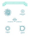 Vector diamond logo set. Royalty Free Stock Photo